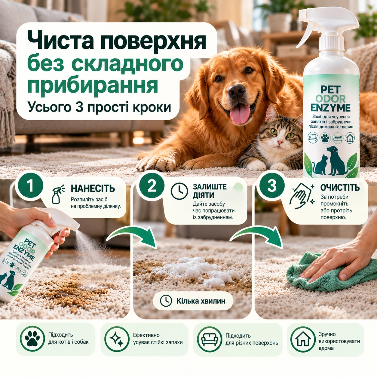 Як використовувати PET ODOR ENZYME