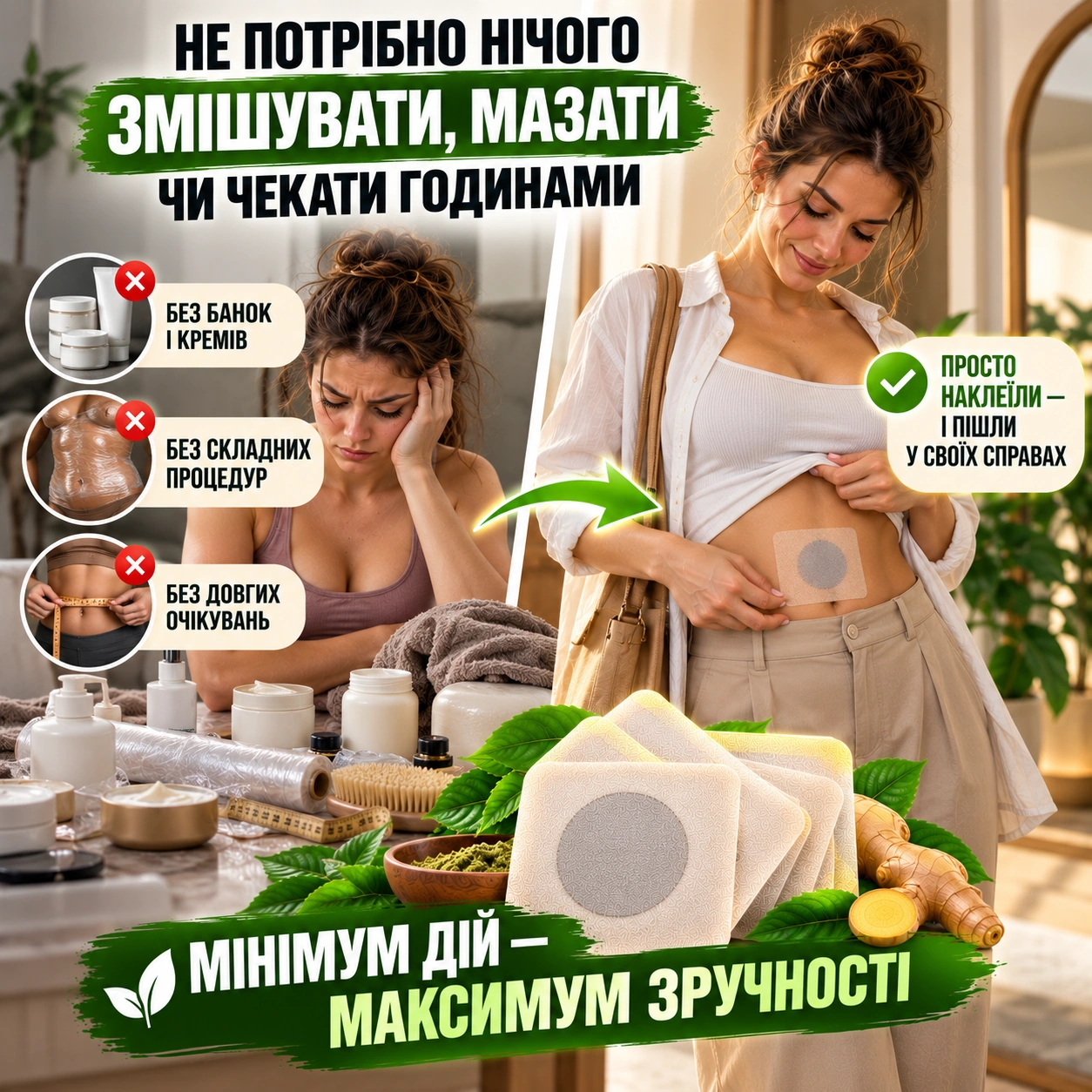 Порівняння Slimming Patch зі звичайним доглядом